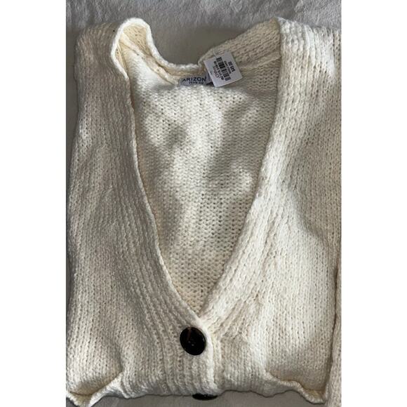 New Arizona Gap AE Fluffy Soft-Knit Button Up Cardigan Sweater Off White Size XS - Picture 7 of 7